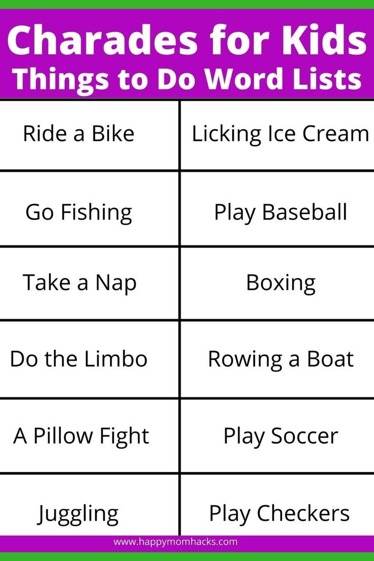 192 Easy Charades Ideas For Kids &amp;amp; Printable Words Lists | Happy pertaining to Free Printable Charades List