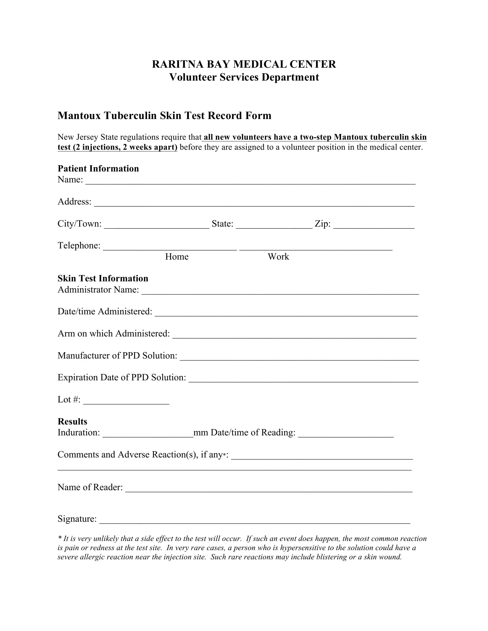 2-Step Tb Test Form ≡ Fill Out Printable Pdf Forms Online with Free Printable Tb Forms