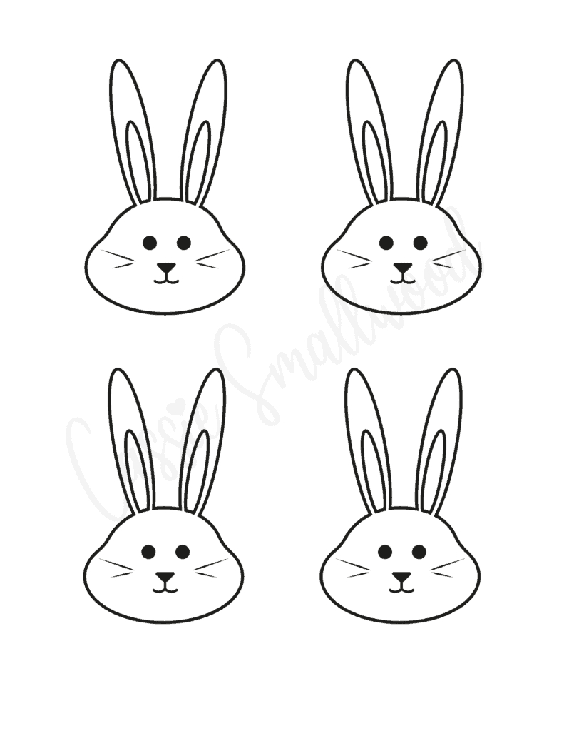 20 Cute Bunny Templates - Cassie Smallwood in Free Printable Easter Bunny Face Template