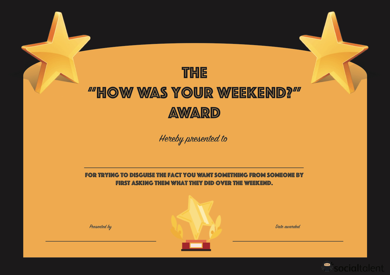 20 Hilarious Office Awards To Embarrass Your Colleagues in Funny Awards For Employees Free Printables