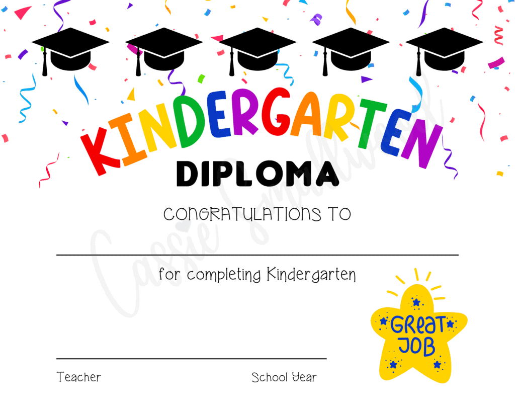 20 Preschool And Kindergarten Graduation Certificates (Free for Kindergarten Graduation Certificate Free Printable