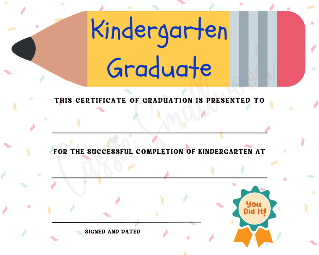 20 Preschool And Kindergarten Graduation Certificates (Free regarding Kindergarten Graduation Certificate Free Printable