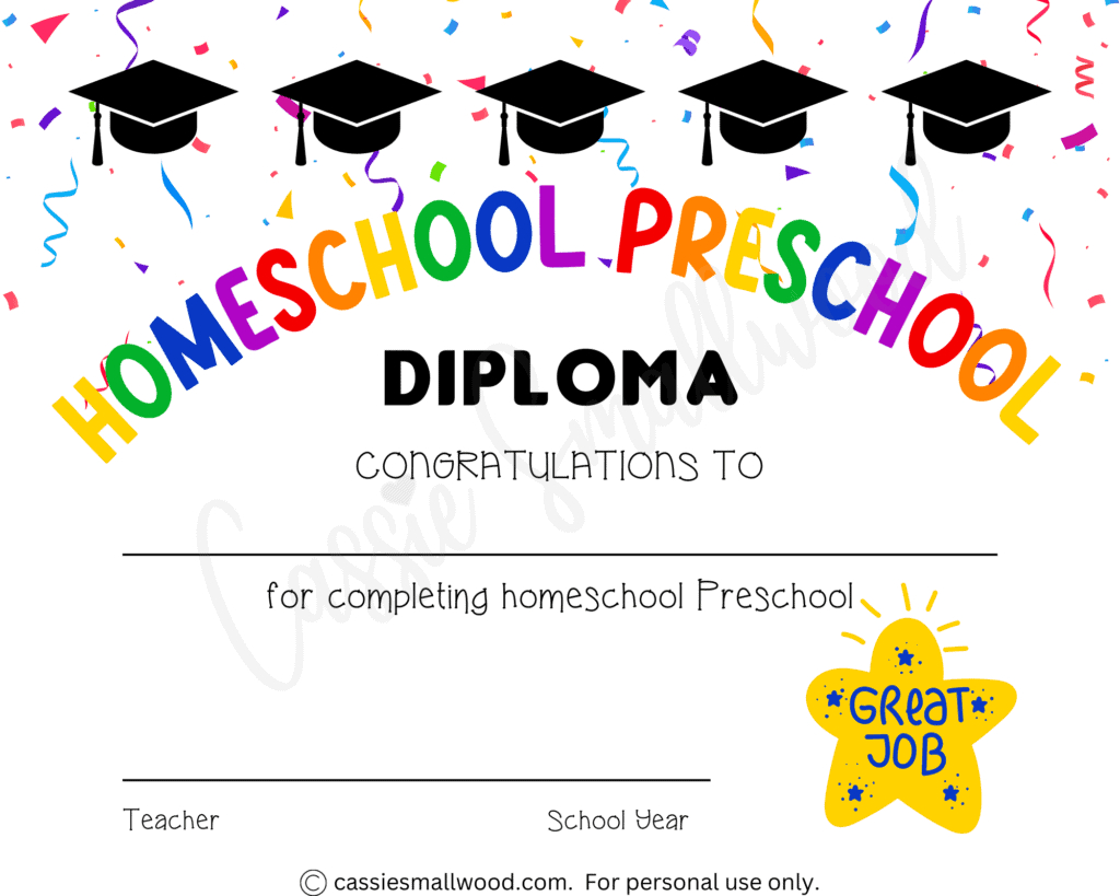 20 Preschool And Kindergarten Graduation Certificates (Free throughout Free Preschool Graduation Printables