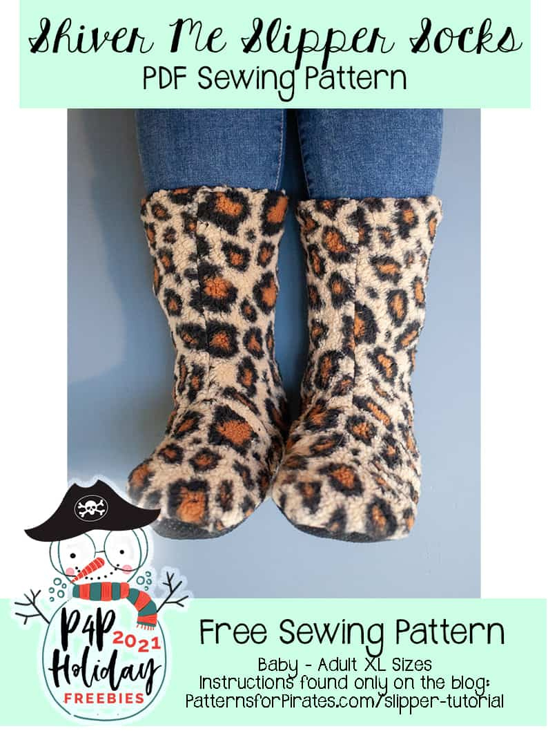 2021 Holiday Freebies :: Shiver Me Slipper Socks - Patterns For throughout Free Printable Fleece Socks Pattern