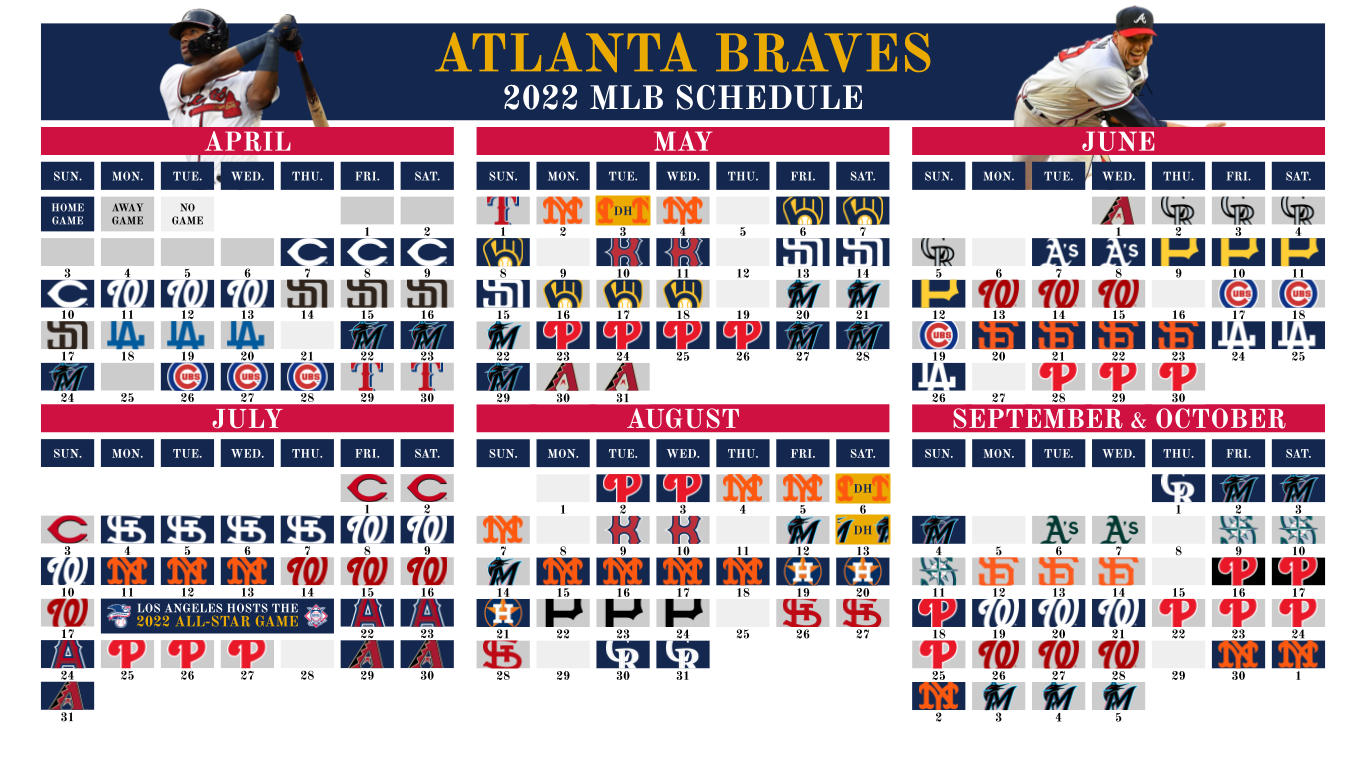 2022 Atlanta Braves Schedule Wallpaper (1366X768) : R/Braves for Free Printable Atlanta Braves Schedule