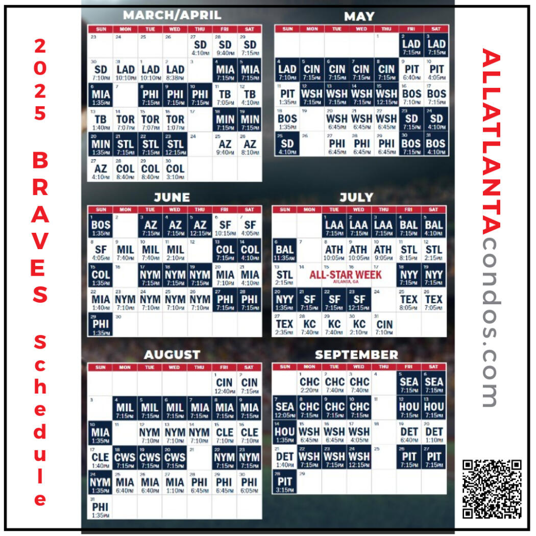 2025 Atlanta Braves Schedule with regard to Free Printable Atlanta Braves Schedule