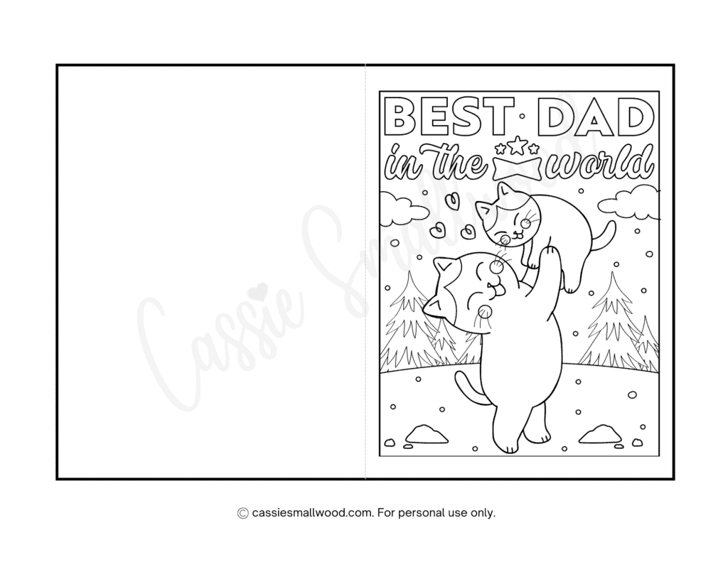 21 Cute Free Printable Father&amp;#039;S Day Cards To Color - Cassie Smallwood with Free Printable Fathers Day Cards From the Cat