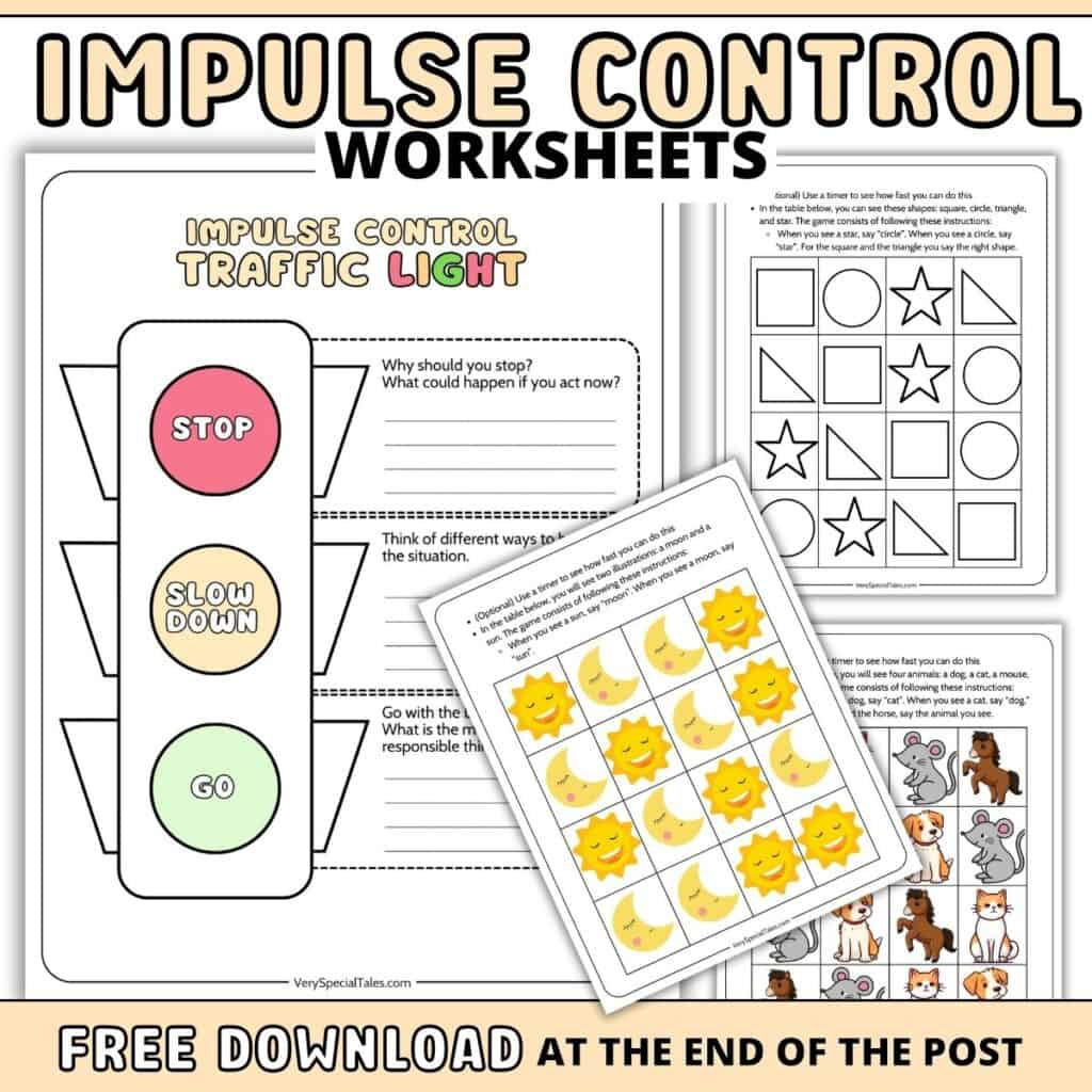 21 Impulse Control Activities For Kids (Pdf): Fun Games within Free Printable Self Control Worksheets