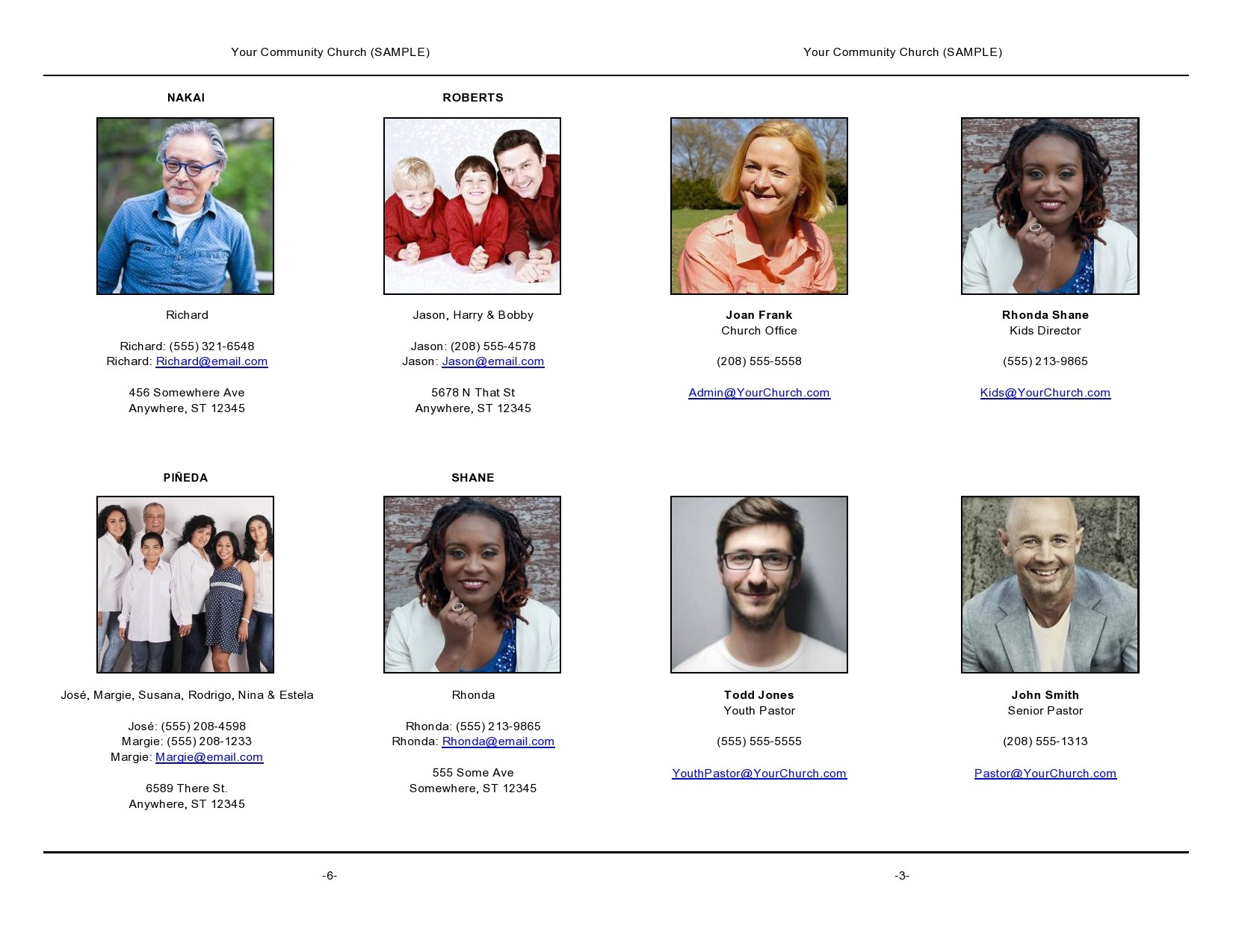 22 Free Church Directory Templates (+Examples) ᐅ Templatelab inside Free Church Directory Template with Photos