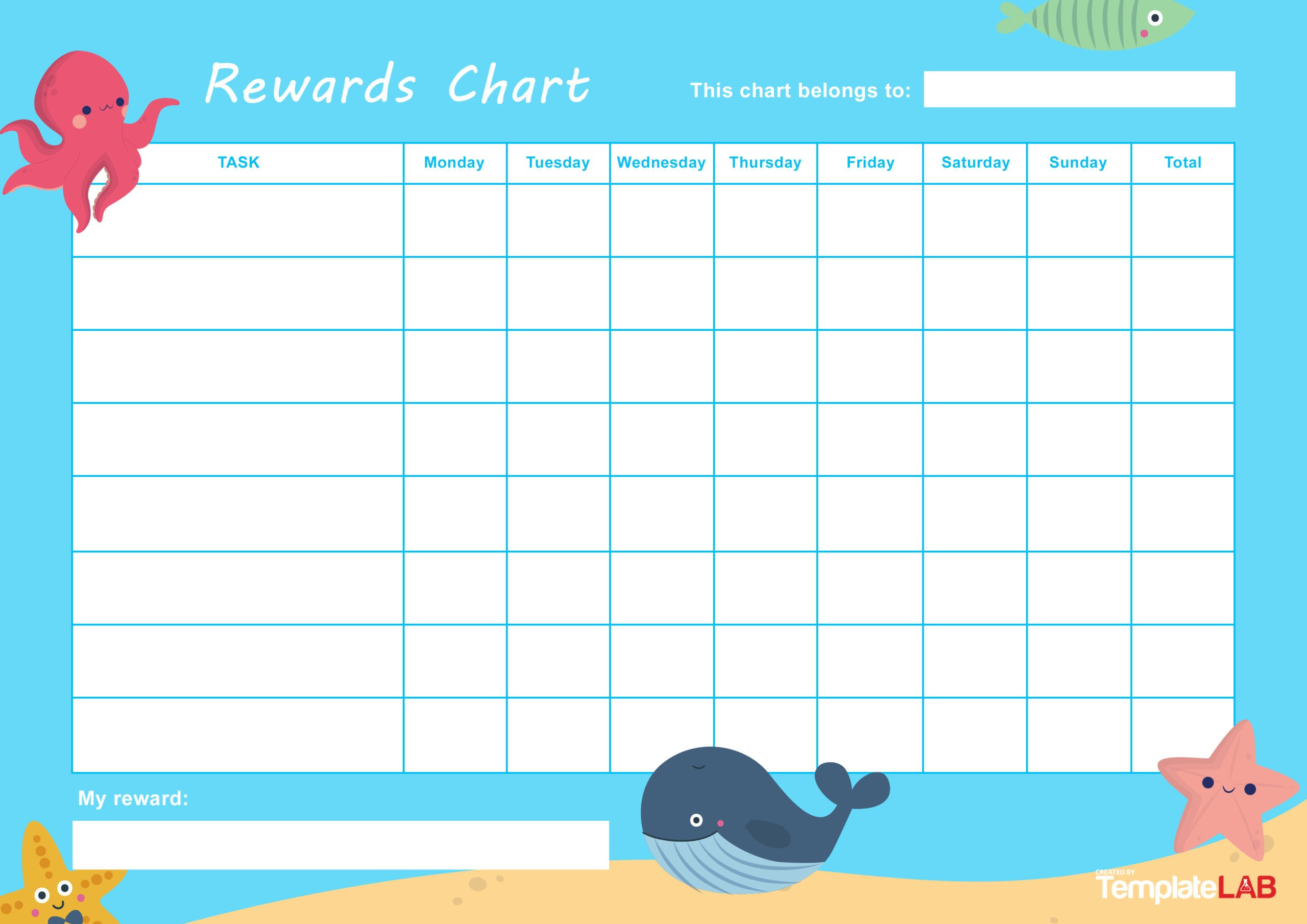 22 Printable Reward Charts For Kids (Pdf, Excel &amp;amp; Word) pertaining to Downloadable Free Printable Sticker Chart
