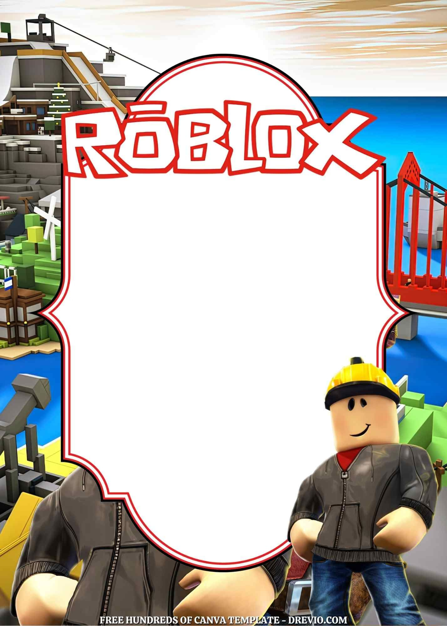 22+ Roblox Canva Birthday Invitation Templates in Free Printable Roblox Party Invitations