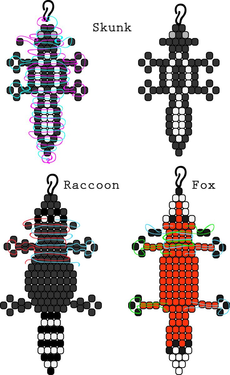 24 Perlentiere-Ideen | Perlentiere, Perlenarbeiten, Perlen Basteln for Free Printable Pony Bead Patterns