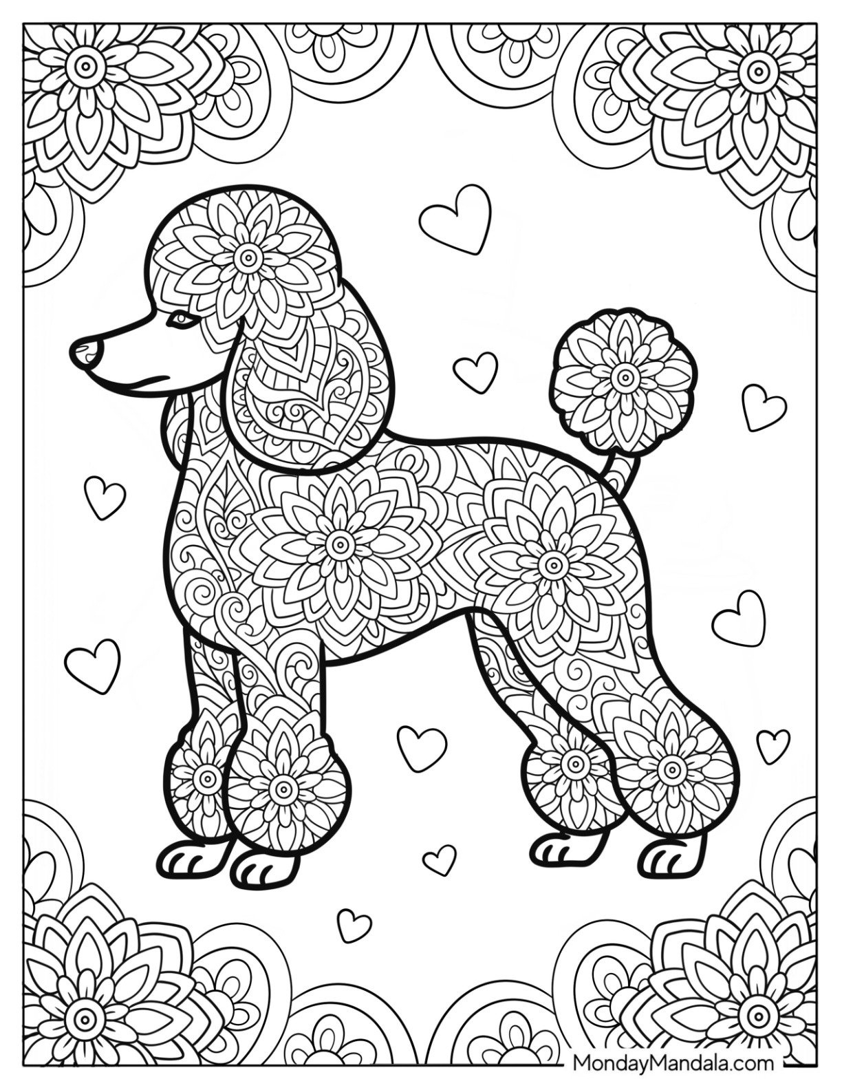 24 Poodle Coloring Pages (Free Pdf Printables) with Free Printable Poodle Patterns