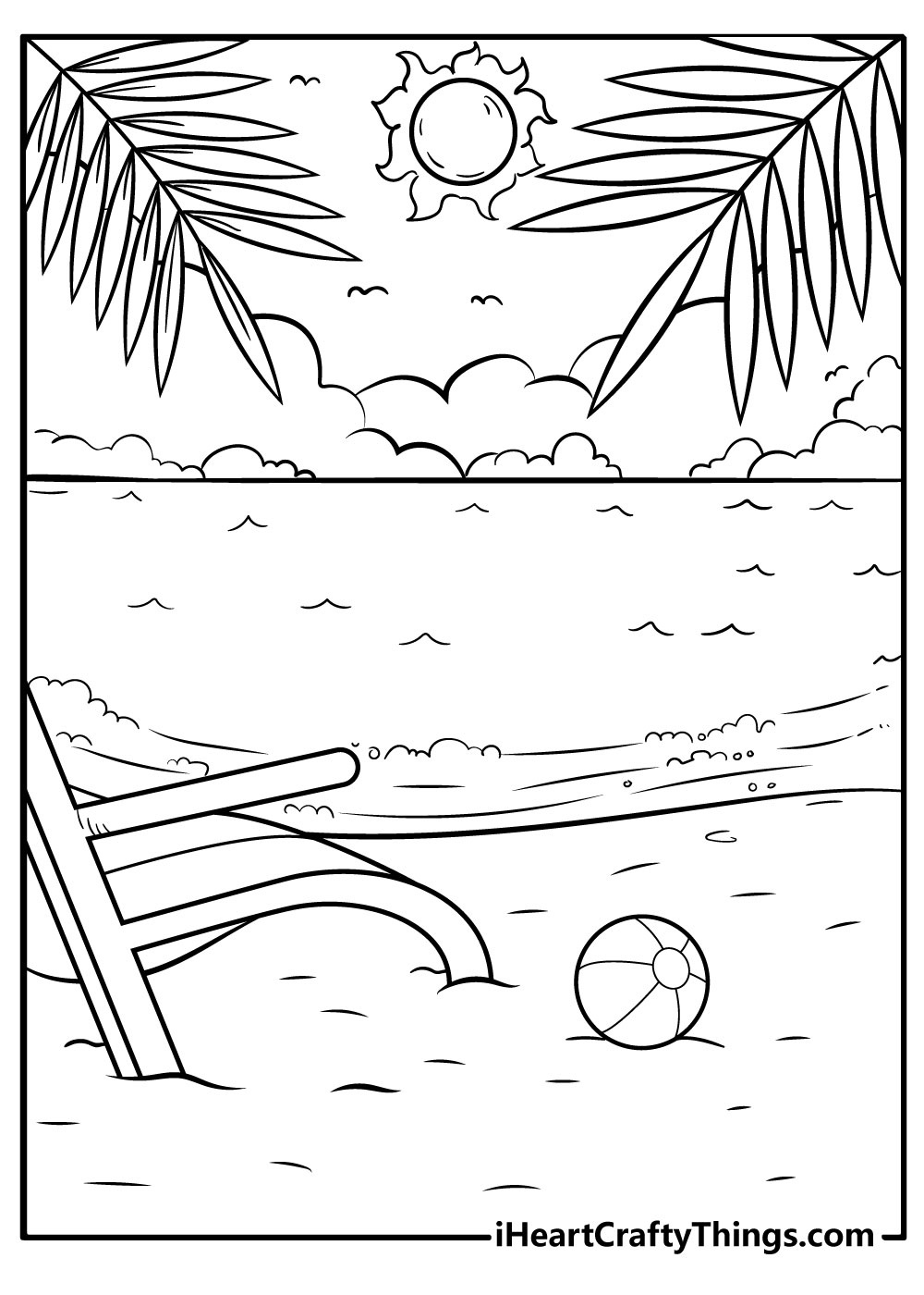 25 Beach Coloring Pages (Free, Detailed Pdf Printables) pertaining to Free Printable Beach Scenes