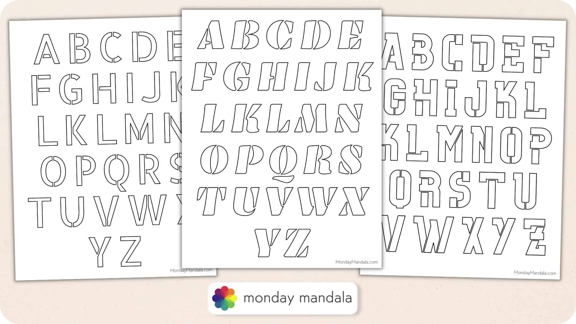 250 Letter &amp;amp; Number Stencils (Free Pdf Printables) in Letters and Numbers Stencils Printable Free