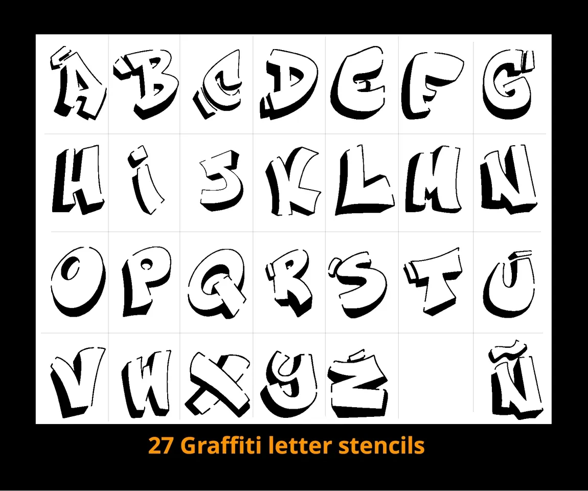 27 Graffiti Letter Stencilsshane Loretz | Download Free Stl pertaining to Free Printable Graffiti Alphabet Letters