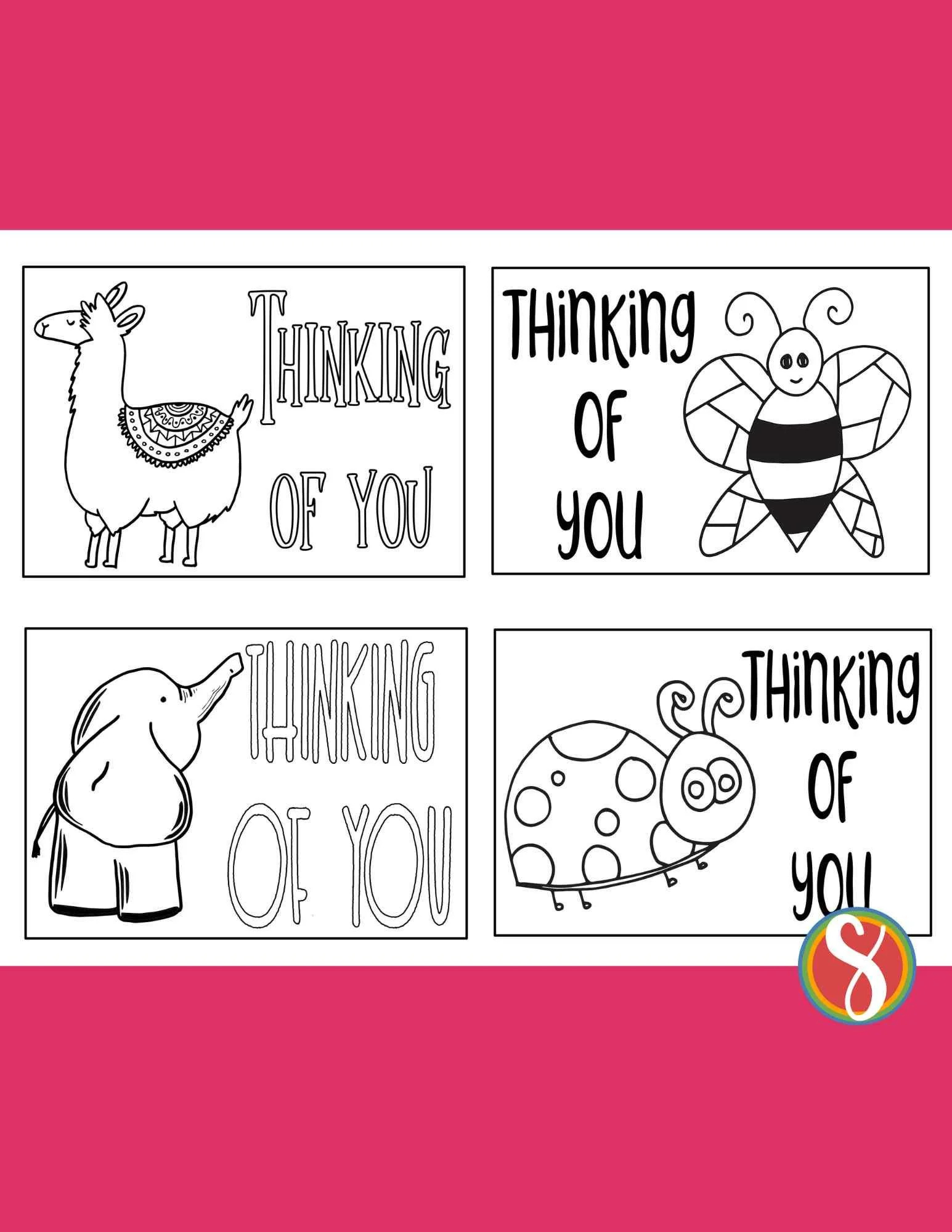 28 Free &amp;quot;Thinking Of You&amp;quot; Cards To Color — Stevie Doodles within Free Printable Thinking Of You Coloring Pages