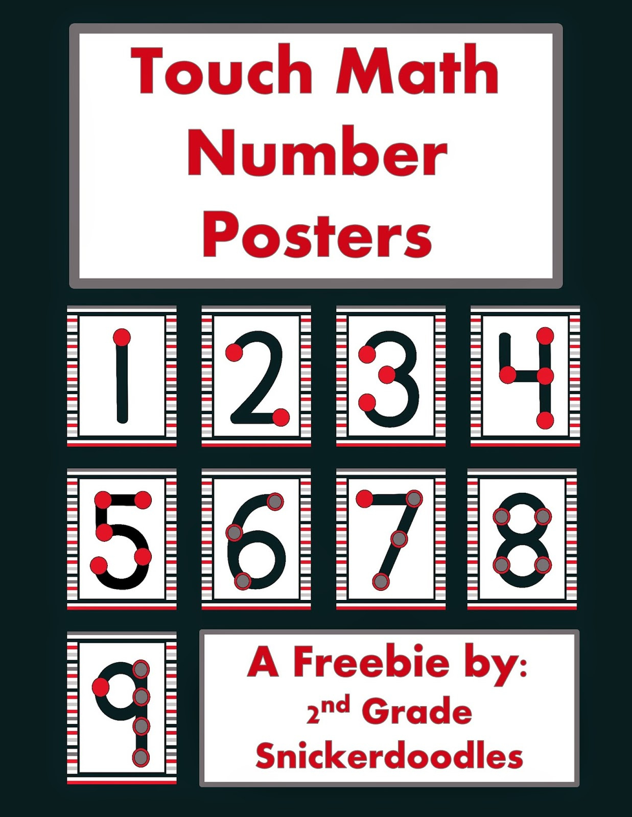 2Nd Grade Snickerdoodles: Touch Math Number Posters Freebie for Free Printable Touch Math Posters