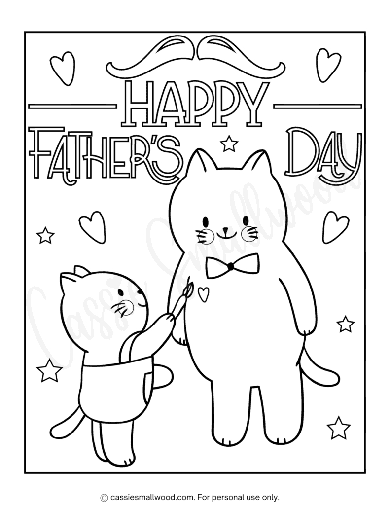 36 Cute Father&amp;#039;S Day Coloring Pages (Free Printable) - Cassie throughout Free Printable Fathers Day Cards From the Cat