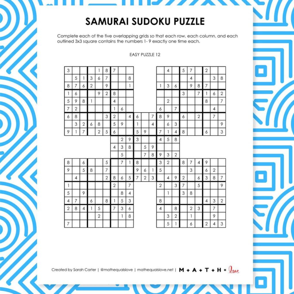 36 Free Samurai Sudoku Printable Puzzles (Pdf) regarding Free Printable Samurai Sudoku Puzzles