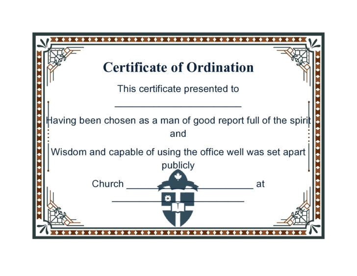 Free Printable Ordination Certificate Free Printable Ordination Certificate