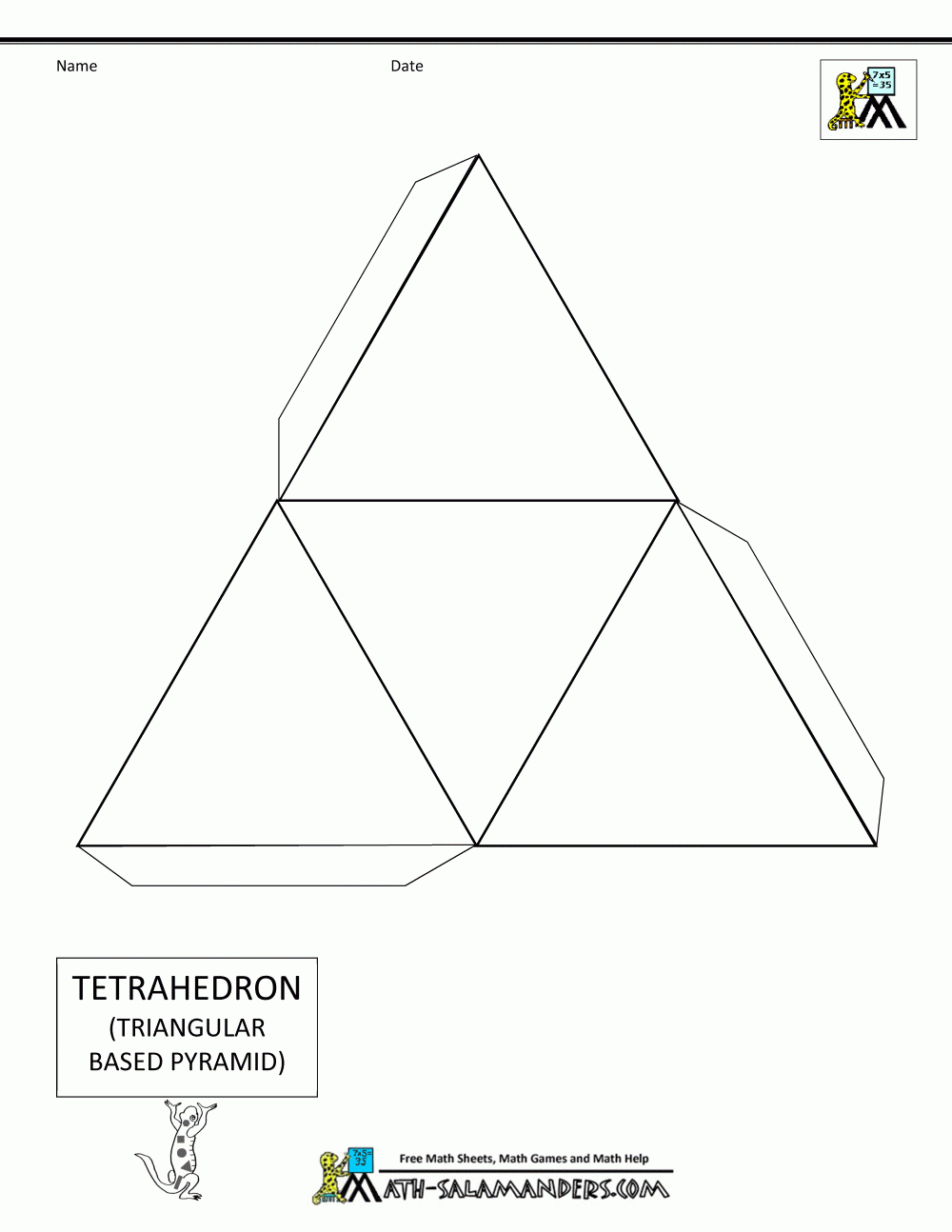3D Geometric Shapes - Nets intended for Free Printable 3D Shapes