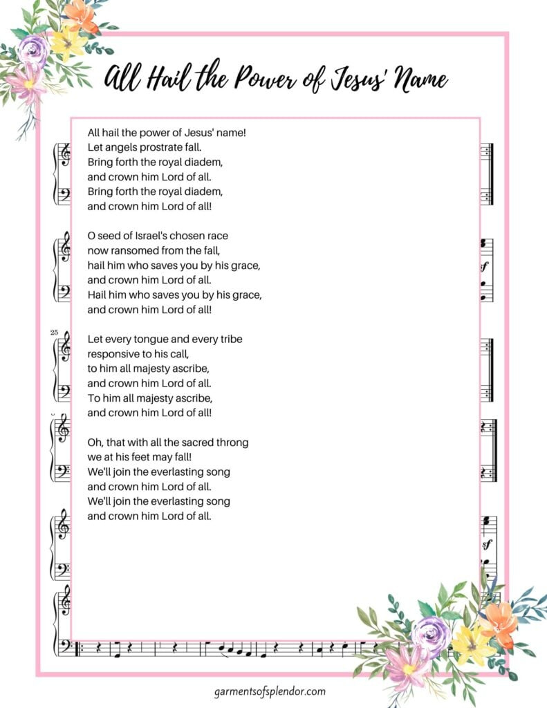 40 Beautiful Easter Hymns (With Free Printable Lyrics) - within Hallelujah Easter Lyrics Song Printable