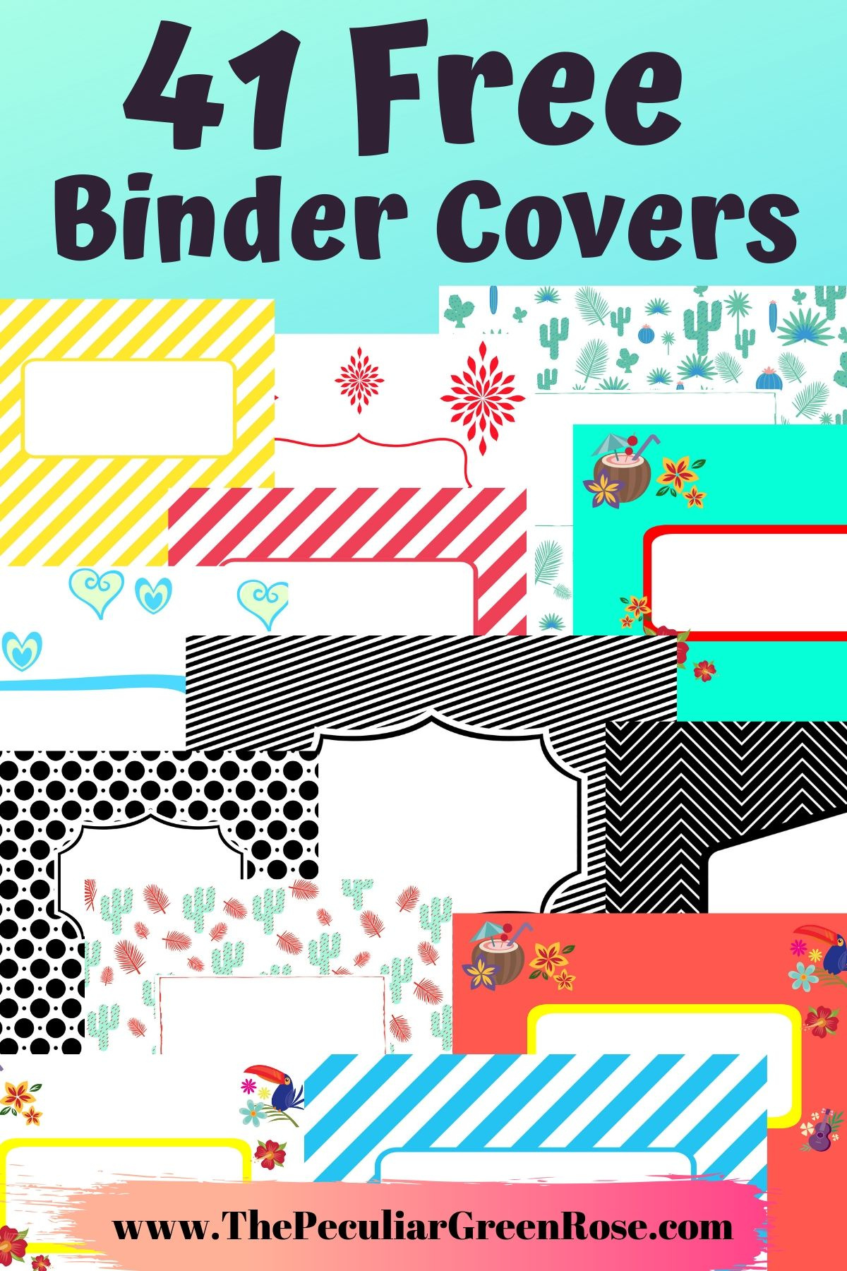 41 Free Printable Binder Covers - The Peculiar Green Rose throughout Free Editable Printable Binder Covers And Spines