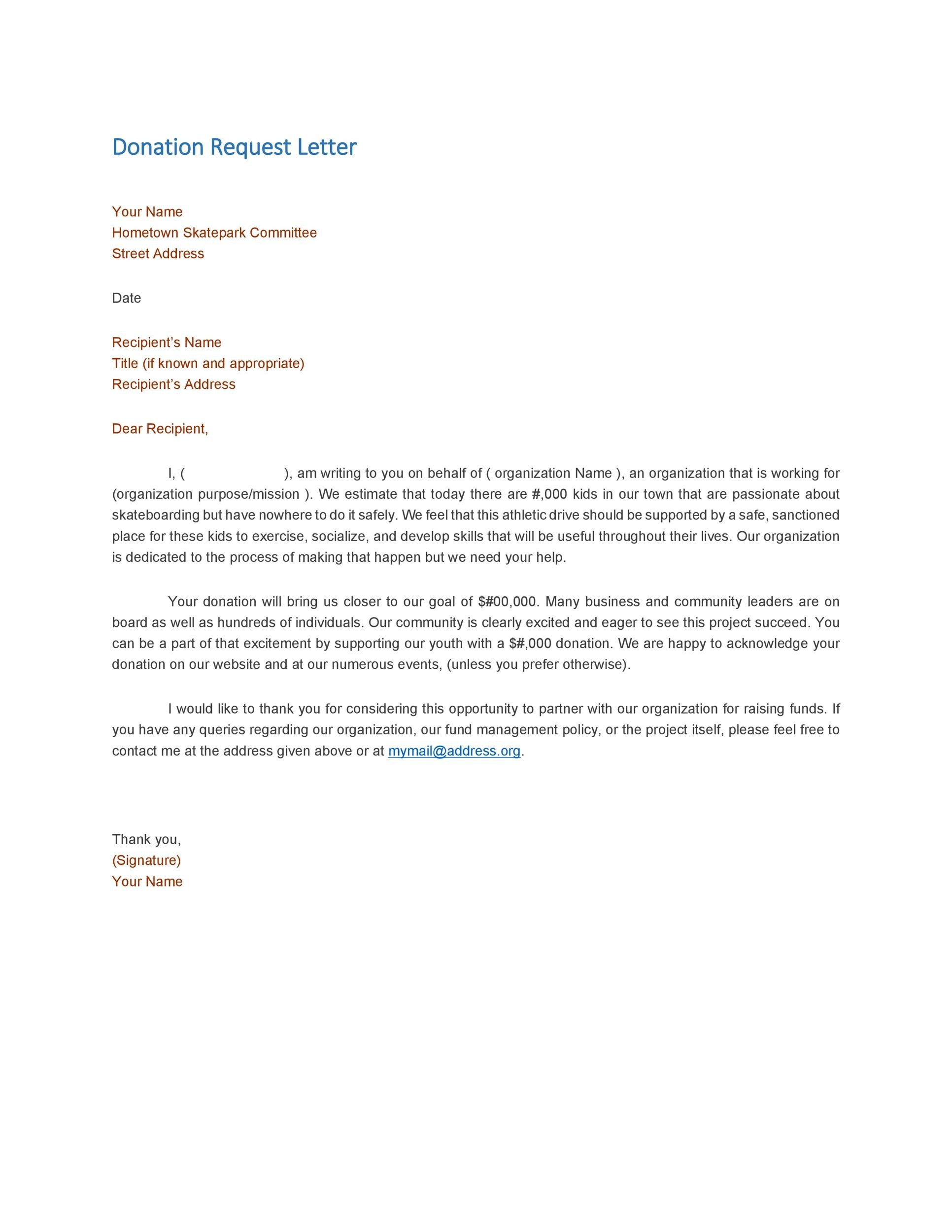 43 Free Donation Request Letters &amp;amp; Forms ᐅ Templatelab inside Free Printable Donation Letters