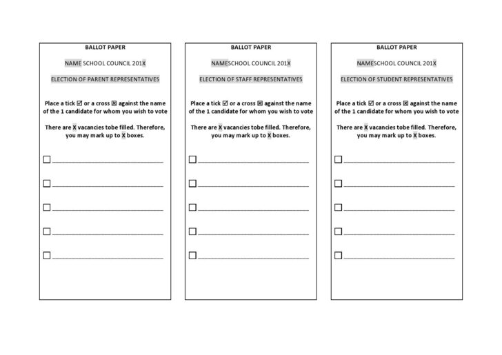 Free Editable Voting Ballot Template