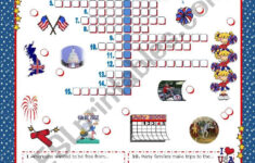 4Th Of July – Happy Birthday America! – Crossword Puzzle For with regard to Free Printable 4Th Of July Crossword Puzzles