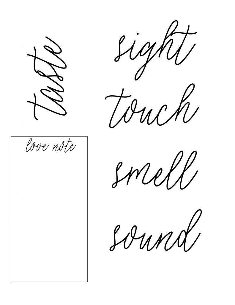 5 Senses Valentine Gift + Free Printable Tags – Canary Jane in 5 Senses Gift Tags Free Printable