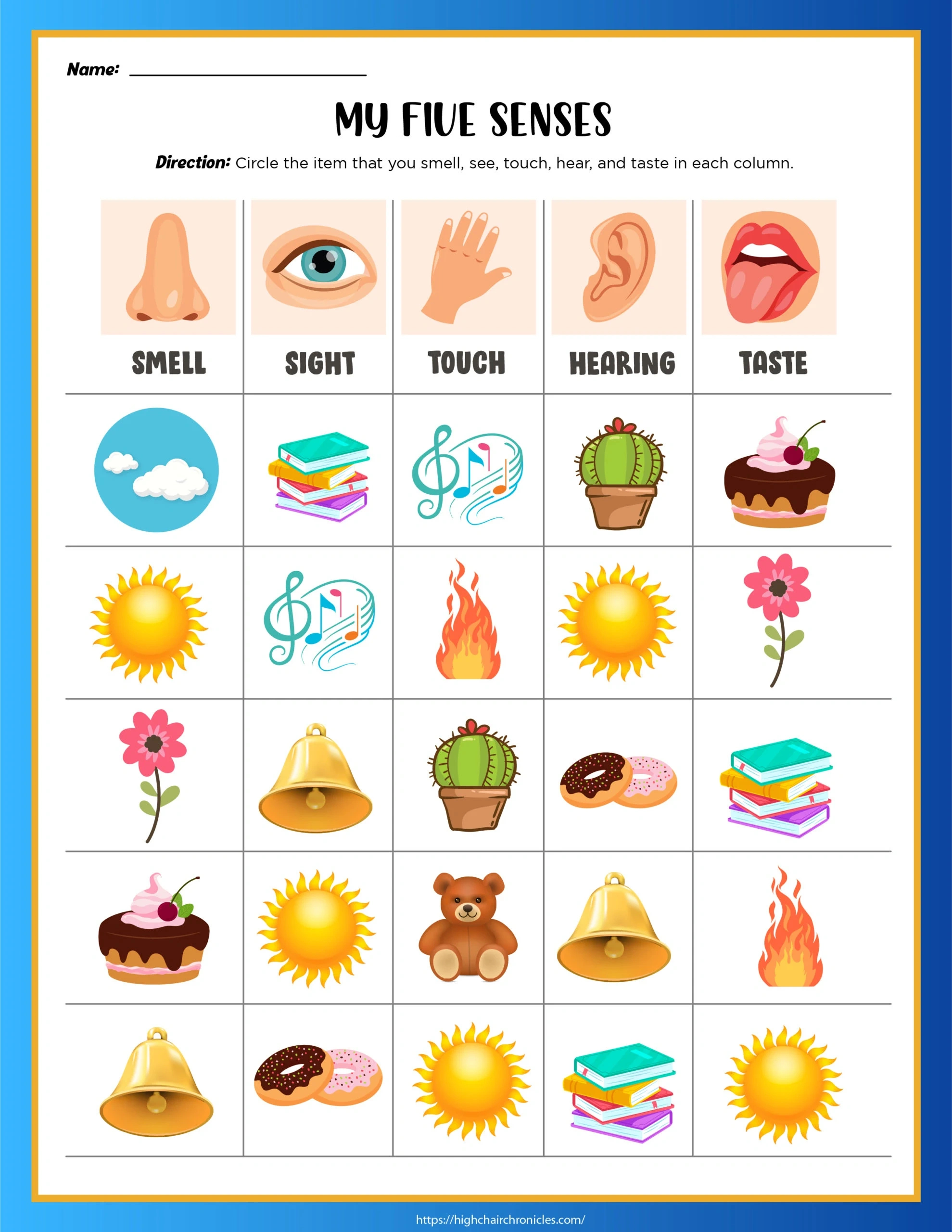 5 Senses Worksheets For Preschool And Kindergarten - Free for 5 Senses Free Printables