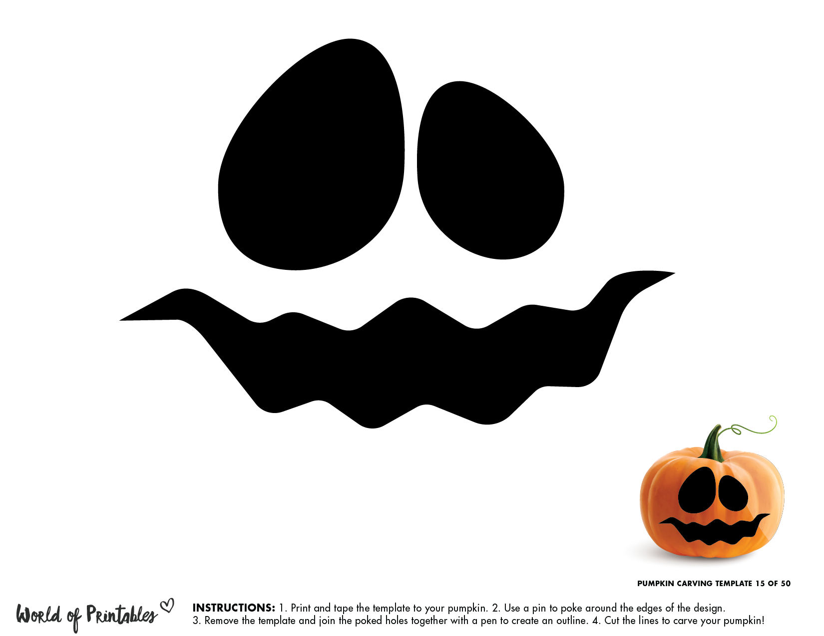 50 Easy Pumpkin Carving Stencils + The Ultimate Guide To Pumpkin inside Pumpkin Faces Free Printable