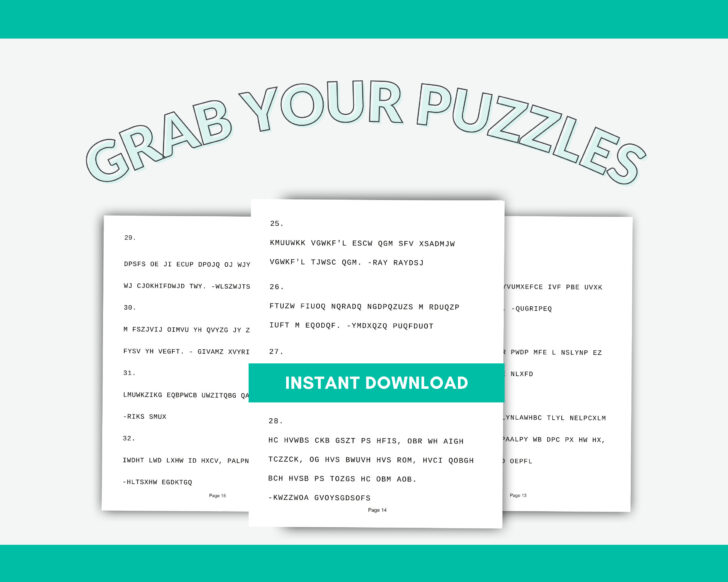 Free Printable Cryptograms with Answers For Adults