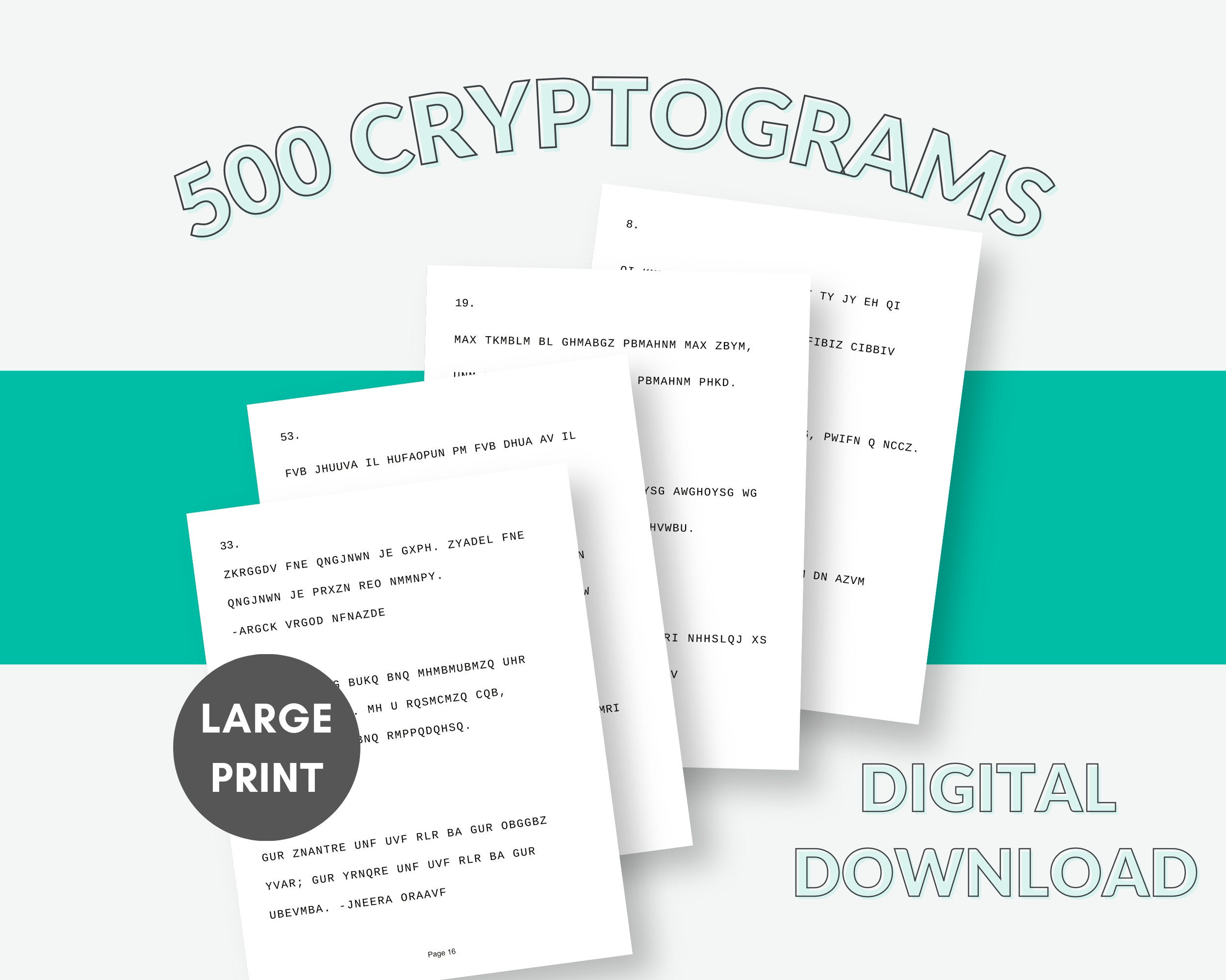 500 Printable Cryptogram Puzzle With Answers | Cryptoquote throughout Free Printable Cryptograms with Answers For Adults