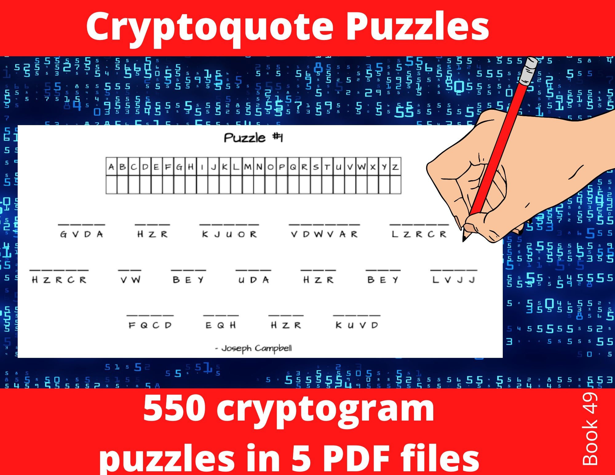 550 Cryptoquote Puzzles In Printable Pdfs - Adult Activiy Book within Printable Cryptoquip Puzzles