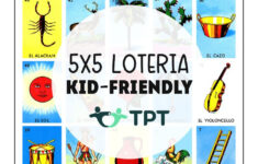 5X5 Spanish Loteria Bingo Game For Kids within Free Printable Loteria Cards Set