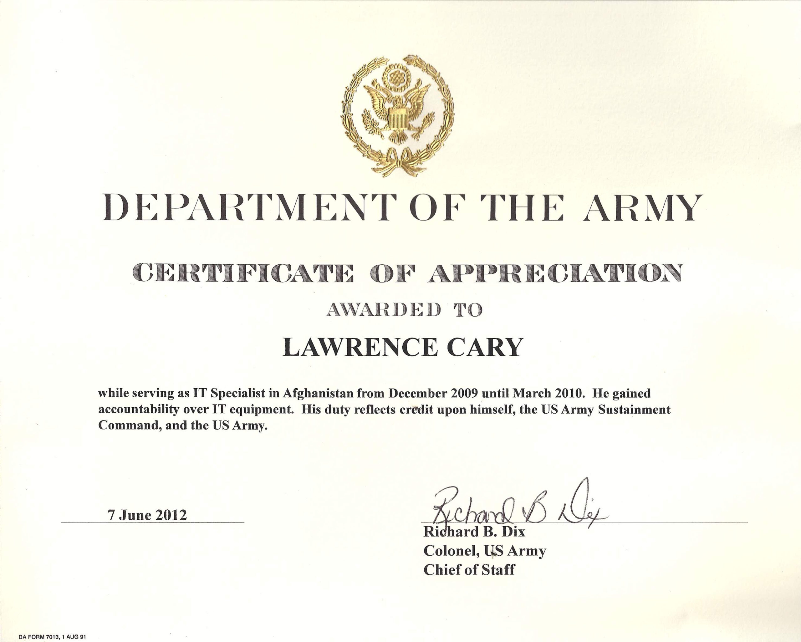 6+ Army Appreciation Certificate Templates - Pdf, Docx in Army Certificate Templates Free