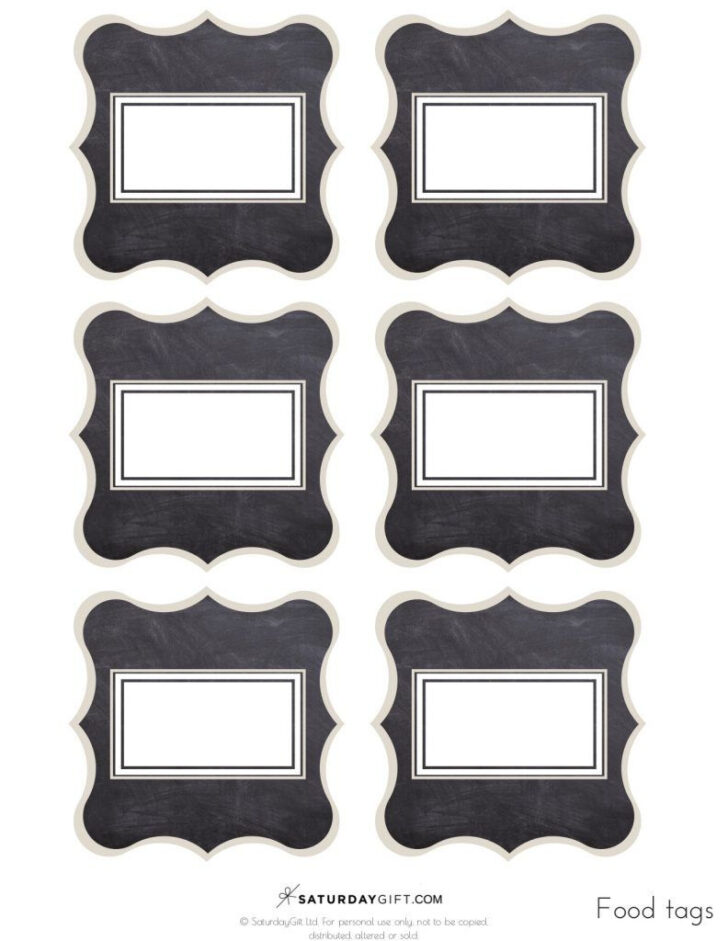 Free Printable Buffet Tags