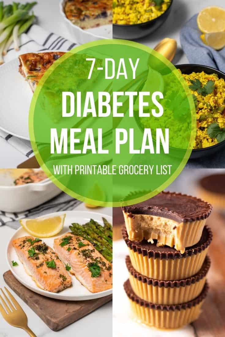 7 -Day Diabetes Meal Plan (With Printable Grocery List) - Diabetes with Free Diabetes Recipes Printable