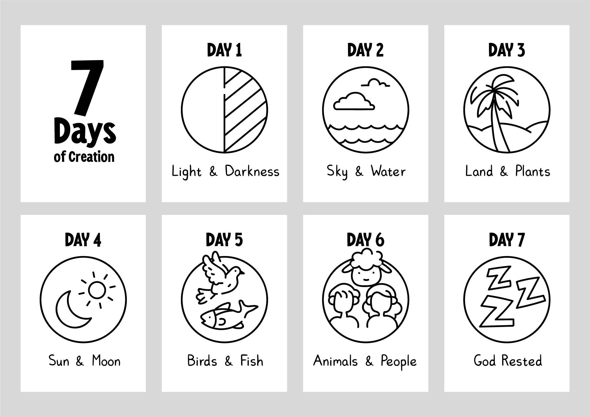 7 Days Of Creation - 10 Free Pdf Printables | Printablee with Days of Creation Printables Free