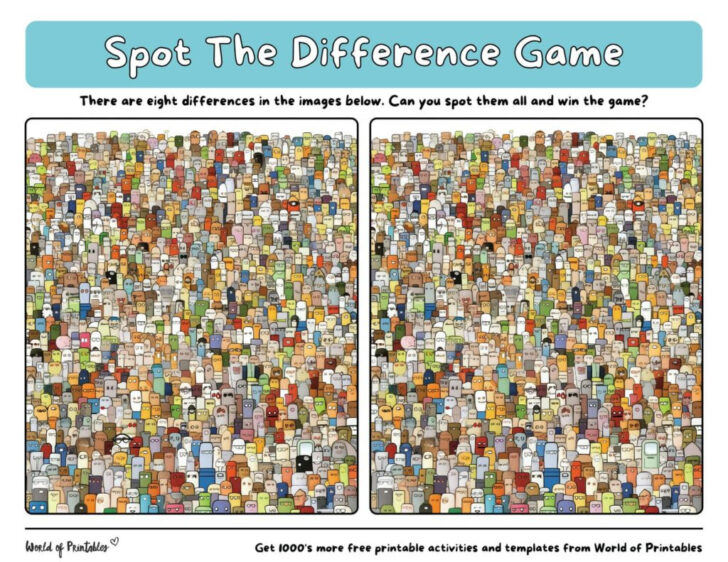 Free Printable Spot the Difference Puzzles For Adults