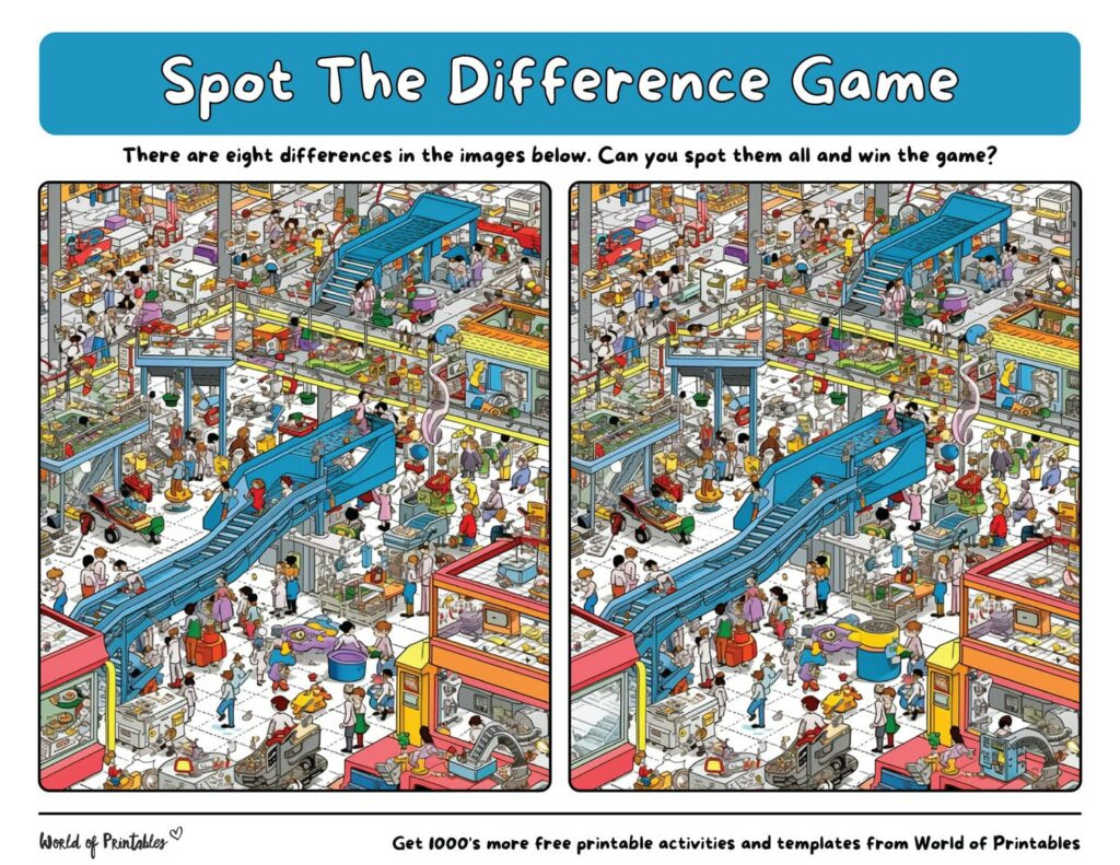 75 Difficult Spot The Difference Games - World Of Printables inside Free Printable Spot the Difference Puzzles For Adults