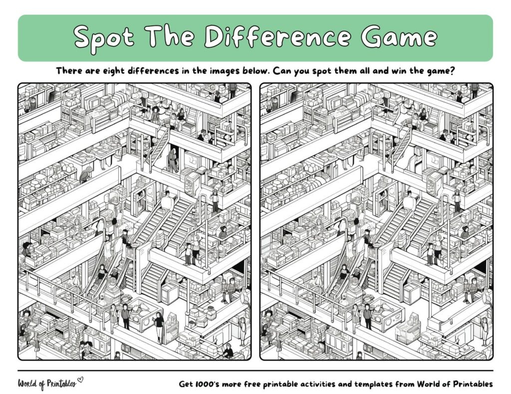 75 Difficult Spot The Difference Games - World Of Printables throughout Free Printable Spot the Difference Puzzles For Adults