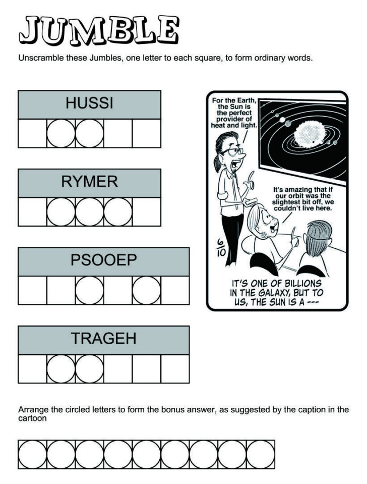 Free Printable Jumble Puzzles Gazette