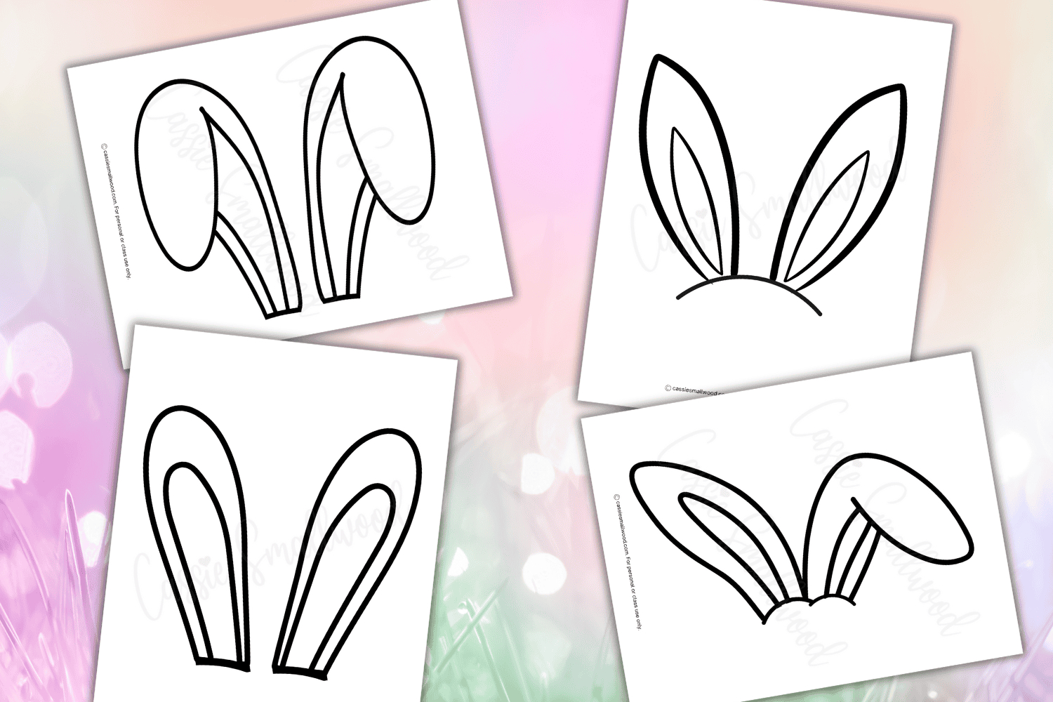 8 Cute Bunny Ear Templates - Cassie Smallwood with regard to Free Printable Bunny Ears Headband