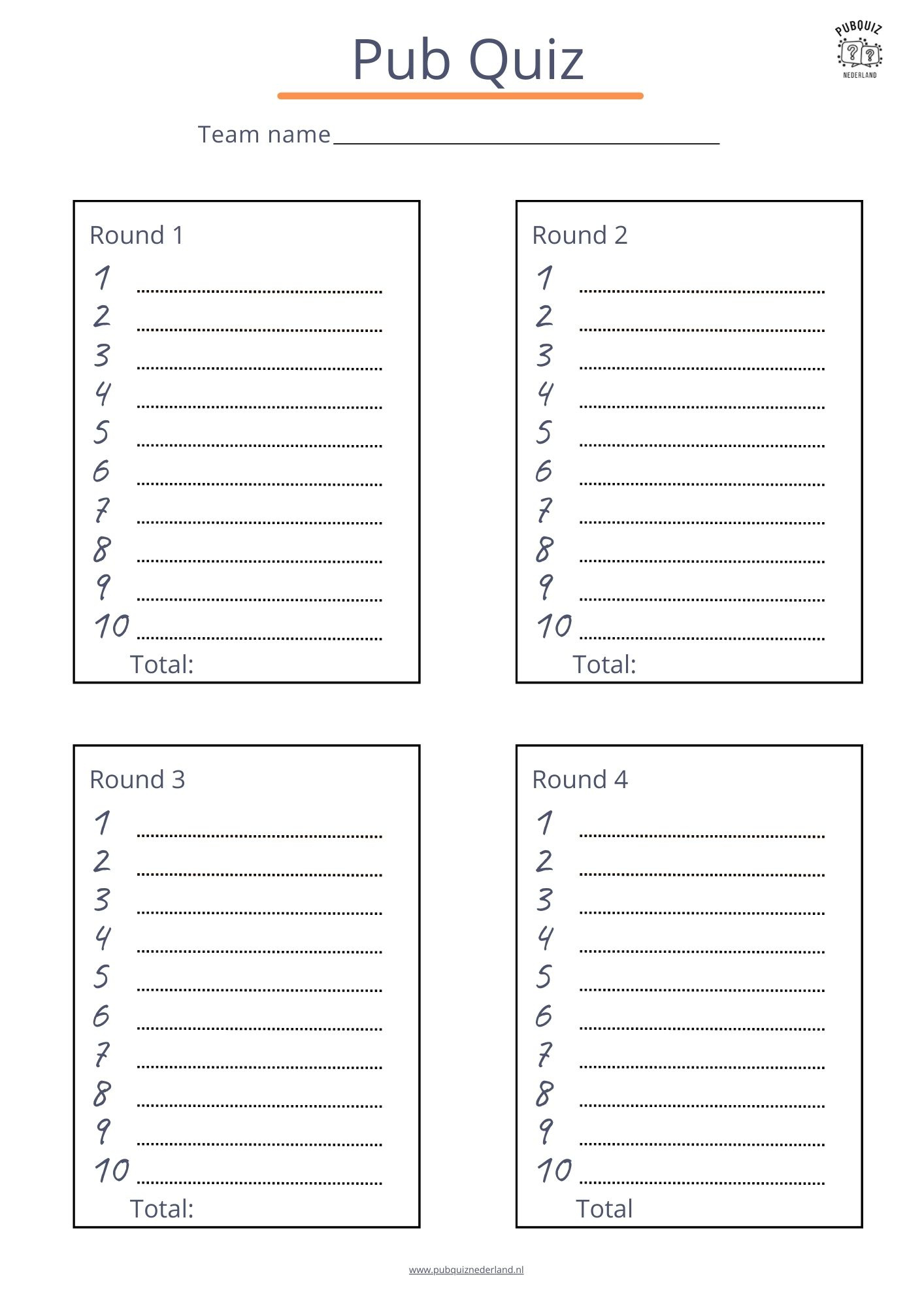 8X Free Pub Quiz Answer Sheet: Download As Pdf with regard to Free Printable Pub Quiz Questions And Answers