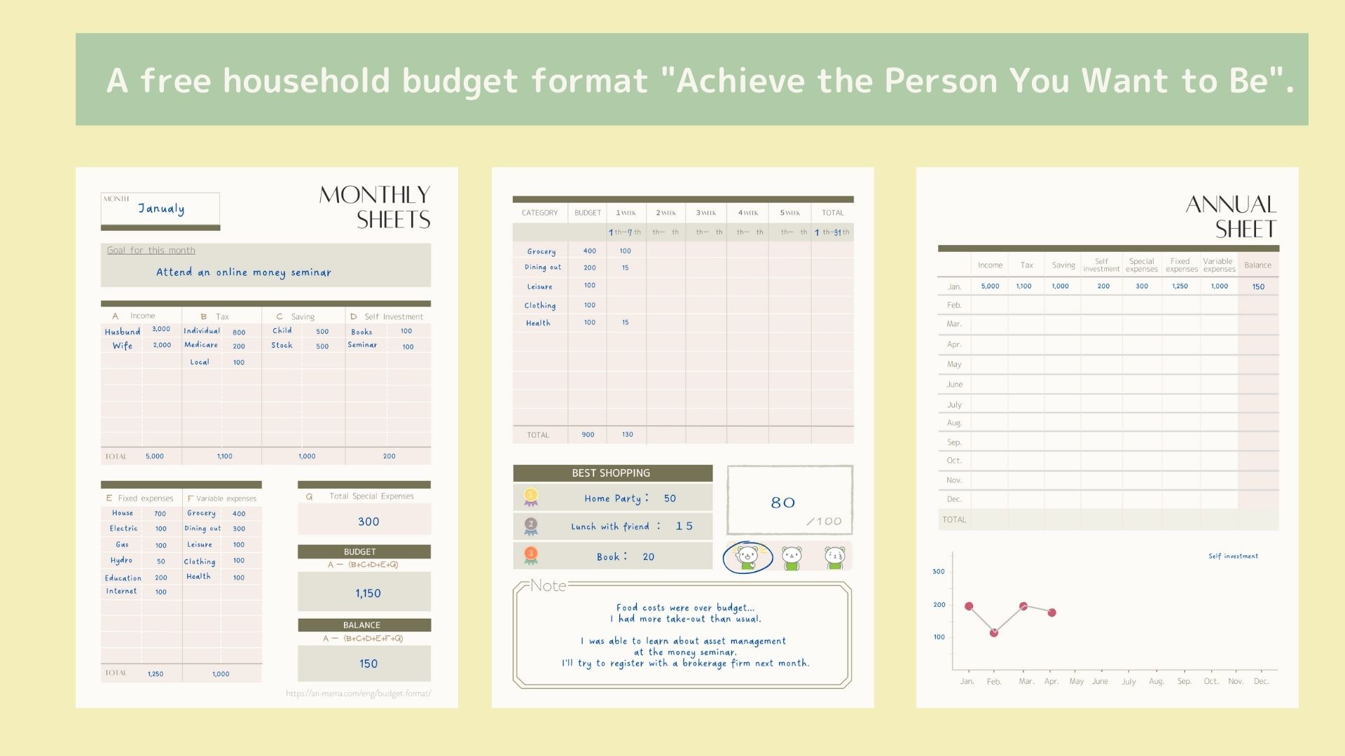 A Free Kakeibo Format &amp;quot;Achieve The Person You Want To Be within Kakeibo Free Printable