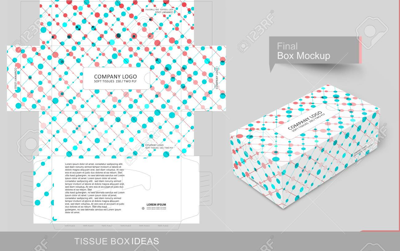 Abstract Tissue Box Concept, Template For Business Purpose, Place inside Free Printable Tissue Box Patterns
